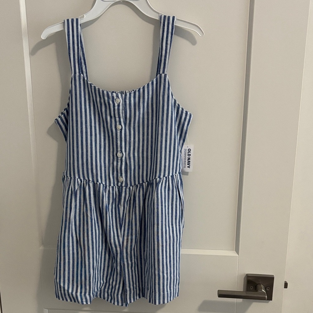 Old Navy Blue and White Striped Jumper